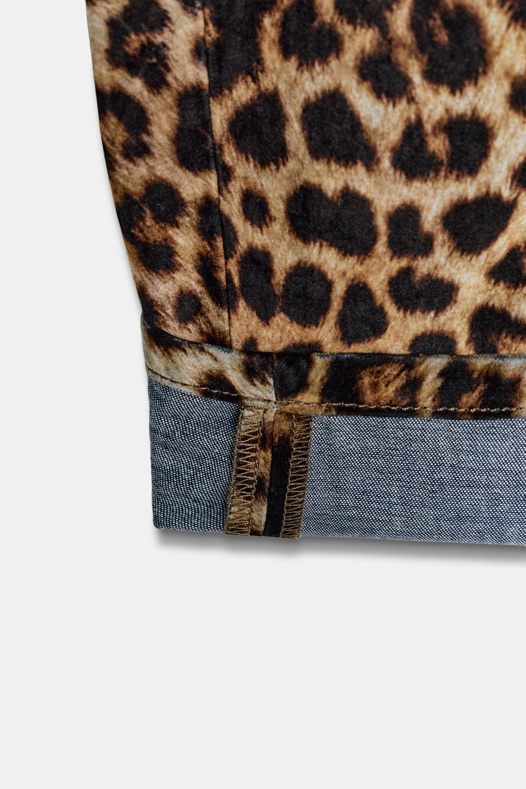 FLOCKED ANIMAL PRINT PANTS ZW COLLECTION LIMITED EDITION